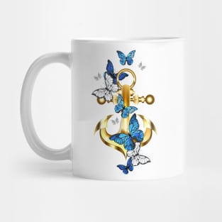 Anchor with Butterflies Morpho Mug